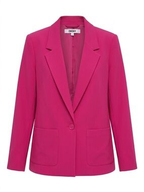 DKNY Women’s Fuchsia Single-Button Blazer